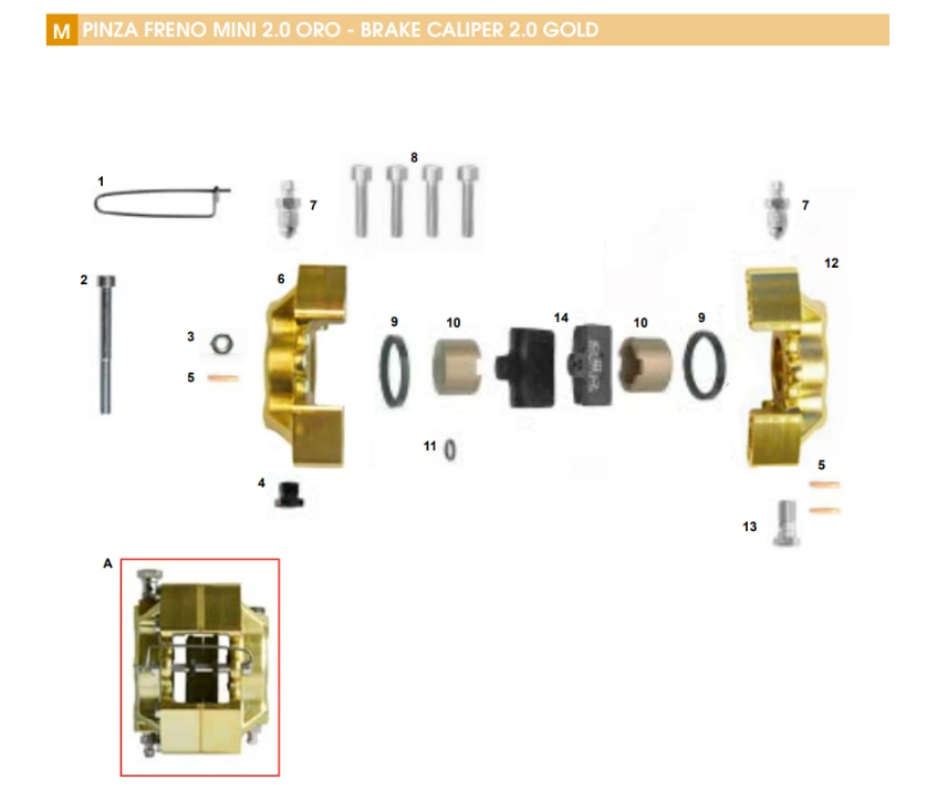CRG, Half brake caliper cadet gold rh