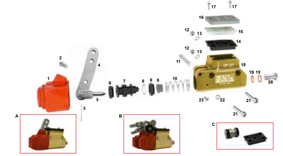 CRG NewAge/V09/V11 Master Cylinder Gold Archives Acceleration Kart Racing